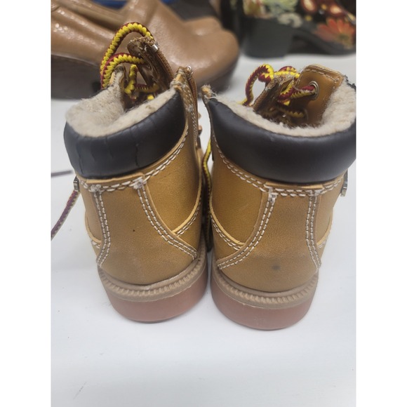 Smartfit Waterproof‎ Tan Brown Boots Size 6 Toddler Lace Up Zipper Warm - Picture 2 of 7